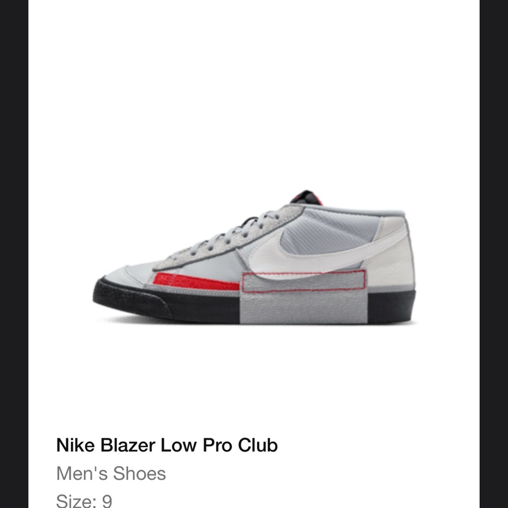 Nike Blazer Low Pro Club in Gray and Red